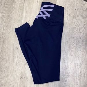 High-waisted navy blue fabletics leggings